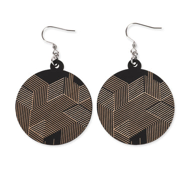 Orecchini in legno HOORAY Black Hex