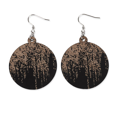 Orecchini in legno HOORAY Matrice nera