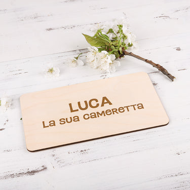 Targhetta per porta con nome e testo - Ragazzo