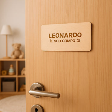Targhetta per porta con nome e testo - Ragazzo