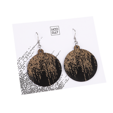 Orecchini in legno HOORAY Matrice nera
