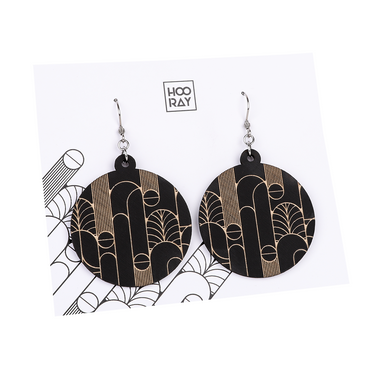 Orecchini in legno HOORAY Nero Secese
