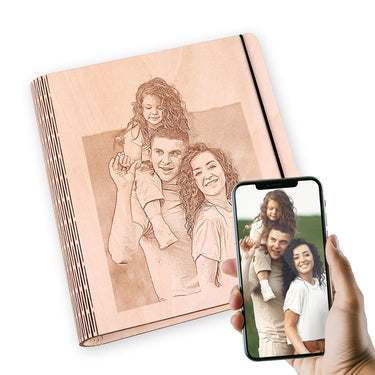 Quaderno con copertina in legno - Con la tua foto