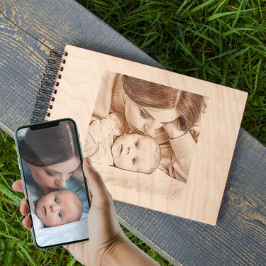 Album fotografico in legno, con la tua foto