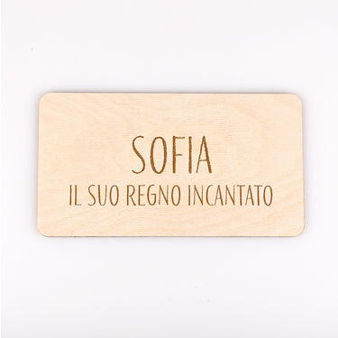 Targhetta per porta con nome e testo - Ragazza