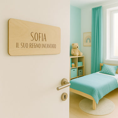 Targhetta per porta con nome e testo - Ragazza