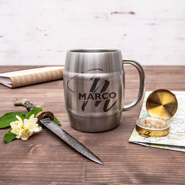 Boccale refrigerante in acciaio inox HOORAY con nome personalizzato, 400 ml