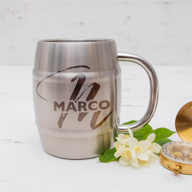 Boccale refrigerante in acciaio inox HOORAY con nome personalizzato, 400 ml