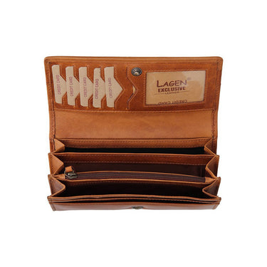 Portafoglio da donna in pelle con motivo personalizzato Lea