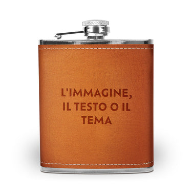Fiaschetta in pelle con motivo personalizzato