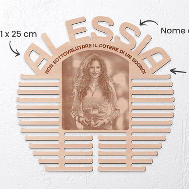 Porta medaglie PREMIUM con foto personalizzata