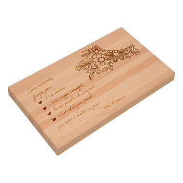 Tagliere regalo in legno massiccio con incisione, Per la mamma