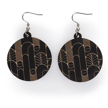 Orecchini in legno HOORAY Nero Secese