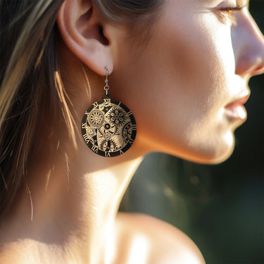 Orecchini di legno HOORAY Black Clockwork