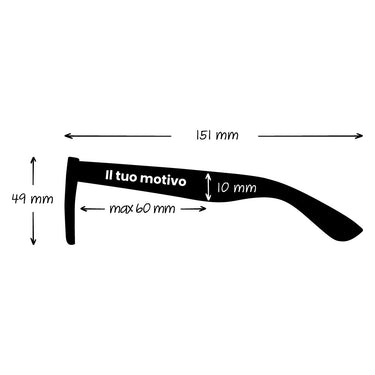 Occhiali da sole con asticelle in bambù - montatura nera con lenti blu