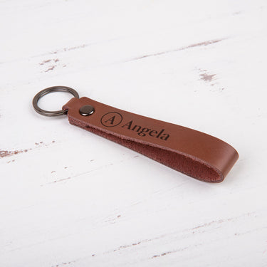 Portachiavi in pelle HOORAY, marrone scuro