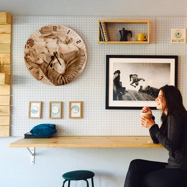 Orologio da parete in legno - fotografia personalizzata, rotondo 50 cm