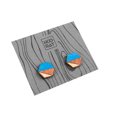 Orecchini in legno HOORAY Azul