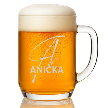 Boccale di vetro con nome (500 ml)