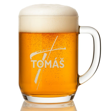Boccale di vetro con nome (500 ml)
