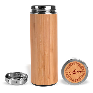 Thermos in bambù con nome personalizzato 450 ml